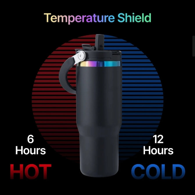 Stainless Steel Tumbler with Handle and Straw (30oz)