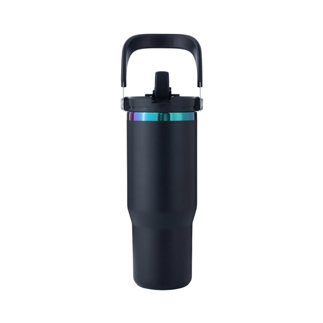 Stainless Steel Tumbler with Handle and Straw (30oz)